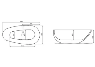 Polimat Wanna wolnostojąca akrylowa Shila 170x85 cm popiel 00431 - Wanny - miniaturka - grafika 5