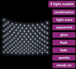 vidaXL Siatka lampek, zimne białe światło, 3x2 m, 204 LED 328772 - Lampy ogrodowe - miniaturka - grafika 4