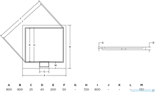 Besco Axim ultraslim 90x90 biały BAx-90-KW - Brodziki prysznicowe - miniaturka - grafika 2