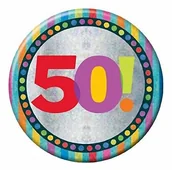 Pozostałe akcesoria kuchenne - Amscan XXL Button "50. urodziny" 15 cm INT996641 - miniaturka - grafika 1