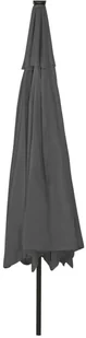 vidaXL Parasol ogrodowy z LED i metalowym słupkiem, 400 cm, antracyt 312532 - Parasole ogrodowe - miniaturka - grafika 5