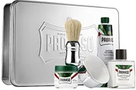 Pędzle do golenia - Proraso proraso  Coffret kompletny proraso Refresh z Box Metal zawiera: kremowy golenie przed 100 ML mydła, woda kolońska 100 ML, krem do golenia 150 ML, osłona z, pędzel do golenia 401935 - miniaturka - grafika 1