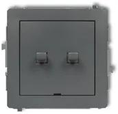 Wyłączniki światła i elektryczne - Karlik Łącznik świecznikowy DECO Grafitowy 28DWPUS-2 - miniaturka - grafika 1
