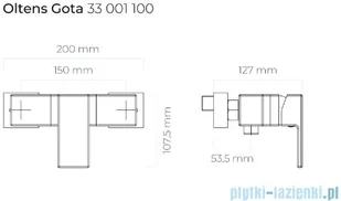 Oltens Gota prysznicowa ścienna chrom 33001100 - Baterie wannowe i prysznicowe - miniaturka - grafika 2