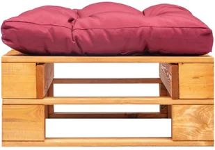 vidaXL Ogrodowy puf z palet, czerwona poduszka, miodowy brąz, drewno vidaXL - Pozostałe meble ogrodowe - miniaturka - grafika 2