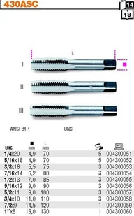 BETA GWINTOWNIK RĘCZNY CALOWY UNC 1/2-3SZT 430ASC/1/2 - Gwintowniki - miniaturka - grafika 2