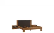 Łóżka - Lectus Rama łóżka + 2 szafki nocne Mesyna, brązowe - miniaturka - grafika 1