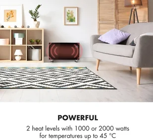 Klarstein Klarstein Bornholm Curved Smart, grzejnik konwekcyjny, 2000 W, sterowanie przy użyciu aplikacji, czarny ACO7-BrnhlmCrvdSmrtB - Ogrzewanie przenośne - miniaturka - grafika 5