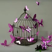 Naklejki na ścianę - Ambiance 12 X motyl 3d naklejki na ścianę tatuaż ścienny naklejka na ścianę  liliowy schpiegel efekt 3D-pap-mirpurple - miniaturka - grafika 1