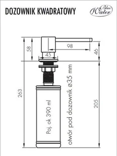 Blue Water Dozownik kwadratowy Satyna (Dozownik kwadratowy Blue Water Satyna) - Mydelniczki i dozowniki mydła - miniaturka - grafika 3
