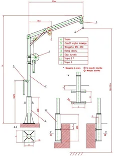 958 95869069 Żuraw słupowy z wciągarką ręczną udźwig 150 kg długość liny 12m) 69069-uniw - Wyposażenie gospodarstwa rolnego - miniaturka - grafika 2