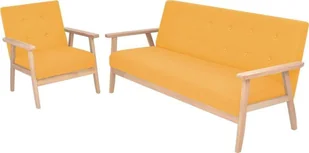 vidaXL Zestaw wypoczynkowy 2 szt. tkanina żółty 274917 - Komplety wypoczynkowe - miniaturka - grafika 2