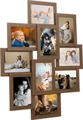 Ramki na zdjęcia - NA Ramka 10 zdjęć 13x18 cm jasnobrązowa MDF 332777 - miniaturka - grafika 1
