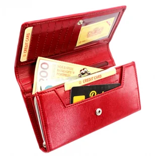 Wilmar (PL) Portfel Damski (PL) Klamra 16 cm Skóra Włoska Z Kartami P15 Ozdobna Nitka RFID - Portfele Wilmar (PL) Portfel Damski (PL) Klamra 16 cm Skóra Włoska Z Kartami P15 Ozdobna Nitka RFID - Portfele - miniaturka - grafika 4