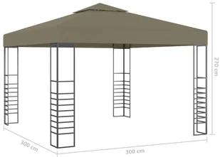 vidaXL Namiot ogrodowy, 3x3 m, taupe, 180 g/m - Pawilony ogrodowe - miniaturka - grafika 5