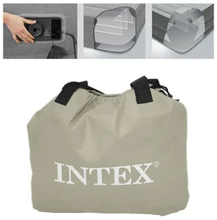 Intex Materac welurowy z wbudowaną pompką 100 x 190 x 30 cm 67766 s-364-uniw - Materace turystyczne - miniaturka - grafika 4
