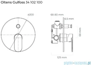 Oltens Gulfoss prysznicowa podtynkowa chrom 34102100 - Baterie wannowe i prysznicowe - miniaturka - grafika 2