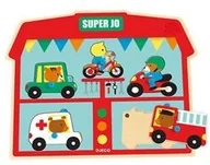 Układanki dla dzieci - Djeco Drewniana układanka muzyczna - pojazdy (motor, auto, rower, karetka, straż pożarna), DJ01709 DJ01709 - miniaturka - grafika 1