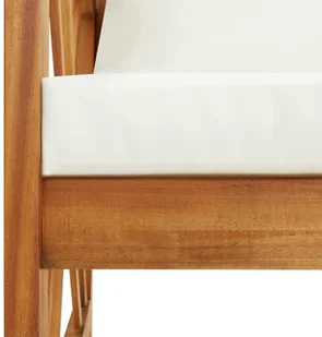 vidaXL Ławka ogrodowa z poduszkami, 119 cm, lite drewno akacjowe - Ławki ogrodowe - miniaturka - grafika 5