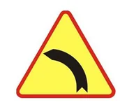 Wyposażenie miejsc publicznych - Znak ostrzegawczy A-2 niebezpieczny zakręt w lewo - miniaturka - grafika 1