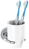 Szczoteczki do zębów - Wenko 22316100 Vacuum LOC kubek do mycia zębów Capri uchwyt do szczoteczek do zębów Szczoteczka do zębów i dziąseł, montaż bez wiercenia do makaronu, cynkowy odlew ciśnieniowy, 8 x 10 x 12.5 cm, chro 22316100 - miniaturka - grafika 1