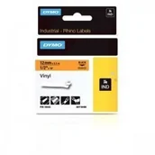 Taśmy do drukarek barwiące - Dymo RHINO Taśma winylowa 12mm Pomarańczowa / Czarny nadruk 18435 18435 - miniaturka - grafika 1