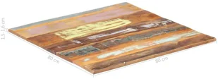 vidaXL Kwadratowy blat do stołu, 80x80 cm, 15-16 mm, drewno z odzysku vidaXL - Blaty meblowe i parapety okienne - miniaturka - grafika 7