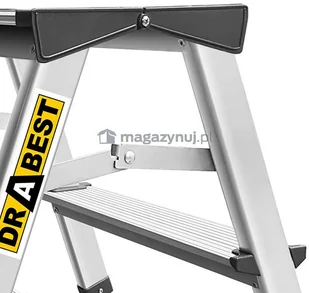 Drabina aluminiowa, dwustronna, 7 stopni wytrzymałość: 125-150 kg (wytrzymałość 125 kg) - Drabiny - miniaturka - grafika 2