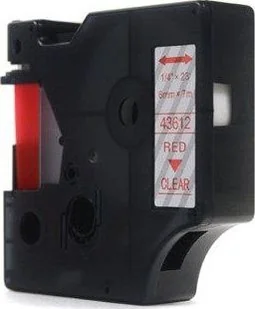 Dymo Taśma JetWorld D1 Czerwony na Przezroczystym - Papier do drukarek - miniaturka - grafika 2