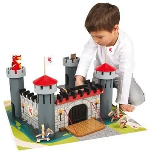 Janod zamek rycerski z akcesoriami - Klocki - miniaturka - grafika 5