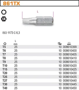 Beta KOŃCÓWKA WKRĘTAKOWA PROFIL TORX T40 862TX/40 - Klucze i nasadki - miniaturka - grafika 2
