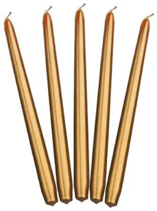 PartyDeco Świeca stożkowa, metalik, złota 10 sztuk - Gadżety dla niej i dla niego - miniaturka - grafika 2