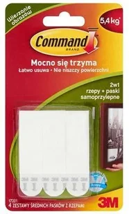 3M COMMAND Rzepy Command$38 (17201 PL), do wieszania obrazów, duże, 3 białe 3M-XA0 - Artykuły biurowe - miniaturka - grafika 3
