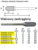 Pilniki - Beta PILNIK OBROTOWY Z WĘGLIKA WALC.ZAOKR.3MM 426MD-3/CT3 - miniaturka - grafika 1