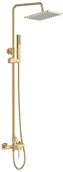 Zestawy prysznicowe - Laveo Zestaw natryskowy POLA z kolumną, baterią i słuchawką złoto PLA_G0KX PLA_G0KX - miniaturka - grafika 1