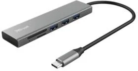 Trust Halyx koncentrator USB C i czytnik kart, USB 3.2 Gen 1, czytnik kart SD i mikro-SD 104 Mbit/s, (Mikro) SD, SDHC i SDXC do 2 TB, PC, MacBook, Chromebook, laptop 24191 - Czytniki kart pamięci - miniaturka - grafika 2