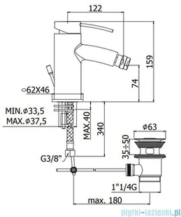 Paffoni Bateria bidetowa stojąca Berry chrom BR131CR | - Baterie umywalkowe - miniaturka - grafika 2