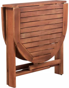 vidaXL Stół ogrodowy, lite drewno akacjowe, owalny, 120 x 70 x 74 cm - Stoły ogrodowe - miniaturka - grafika 4