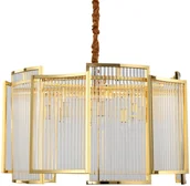 Lampy sufitowe - KKS LAMPA wisząca gold kryształowa OPRAWA crystal glamour zwis przezroczysty złoty KKSMP0098 gold - miniaturka - grafika 1