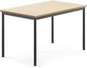 Meble do szkół i przedszkoli - AJ Produkty Stół SONITUS, 1200x800x720 mm, beżowe linoleum, antracyt - miniaturka - grafika 1