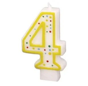 AMSCAN Świeczka cyferka w kropki nr 4 - Kinder party - miniaturka - grafika 3
