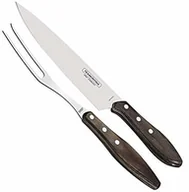Noże kuchenne - Tramontina 21198/960 sztućce do krojenia, 2-częściowy z brązowymi uchwytami, 3-krotny - miniaturka - grafika 1