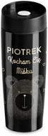Kubki termiczne - Murrano Kubek Termiczny Termos Czarny Misiu GRAWER KUB-C-023 - miniaturka - grafika 1