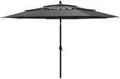 Parasole ogrodowe - vidaXL 3-poziomowy parasol na aluminiowym słupku, antracytowy, 3,5 m 313878 - miniaturka - grafika 1