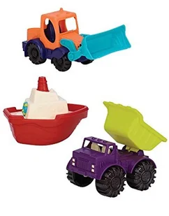 Btoys ZESTAW 3 MINI POJAZDÓW - WYWROTKA,KOPARKA,ŁÓDKA - LOADERS & FLOATERS - BTOYS BX1528 - Samochody i pojazdy dla dzieci - miniaturka - grafika 2