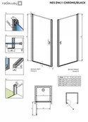Ścianki i drzwi prysznicowe - Radaway Nes DWJ I Drzwi 90x200 cm prawa chrom przezroczyste EasyClean 10026090-01-01R - miniaturka - grafika 1