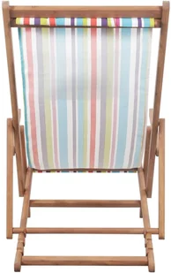 vidaXL Składany leżak plażowy, tkanina, kolorowy - Leżaki ogrodowe - miniaturka - grafika 6