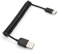 Kable USB - System-S System-S USB typ C 3.1 do USB 2.0 spiralny kabel 50 cm - 100 cm czarny 51801495 - miniaturka - grafika 1