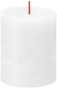 Świece - Bolsius Świeca pieńkowa Rustic Shine biała wys. 8 cm - miniaturka - grafika 1