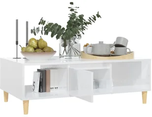 VidaXL Lumarko Stolik kawowy, biały, wysoki połysk, 103,5 x 60 x 35 cm, płyta 806028 VidaXL - Ławy i stoliki kawowe - miniaturka - grafika 7
